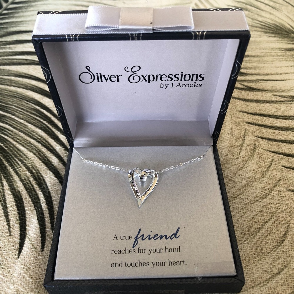 Silver Expression By LArocks fFiendship  Heart  Necklace New Silver plated Gift